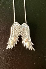Sterling Silver Angel Wings 16  Necklace 925   Guardian Angel Memorial Pendant