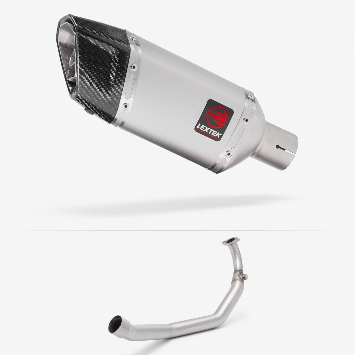 Lextek Stainless Steel SP5 Matt 200mm Exhaust System for Yamaha YZF R125 Rear
