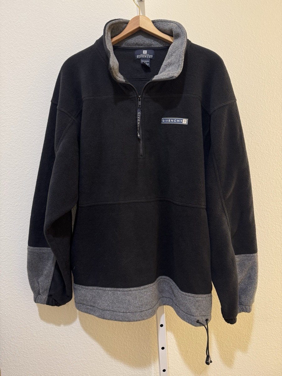 Givenchy Activewear Black Fleece 1/4 Zip Pullover Mens Size L