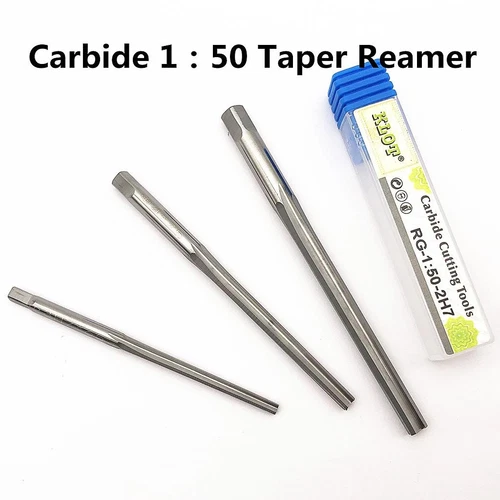 KLOT HRC55 Solid Carbide Chucking/Hand 1:50 Taper Reamer 2mm-12mm Straight Flute