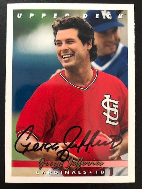 Gregg Jefferies Signed Auto 1993 Upper Deck #545 Cardinals Mets Baseball Card