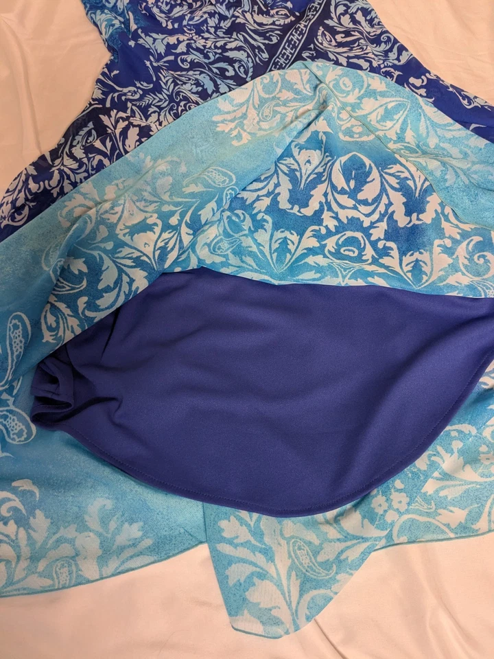 Rabbit Rabbit Rabbit Designs Women's Long Lovely Floral Flowy Blue Dress Size 14 - Image 4 of 4