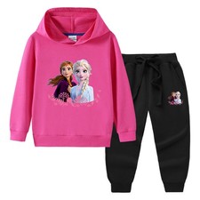 Kapuzen Hoodies Mädchen Trainingshose Frozen Tops + Hose Sweatshirt Kind Prinzessin