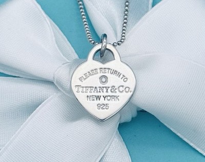 18'' Return To Tiffany Herzanhänger Anhänger klein RTT Diamant Perlen Kette