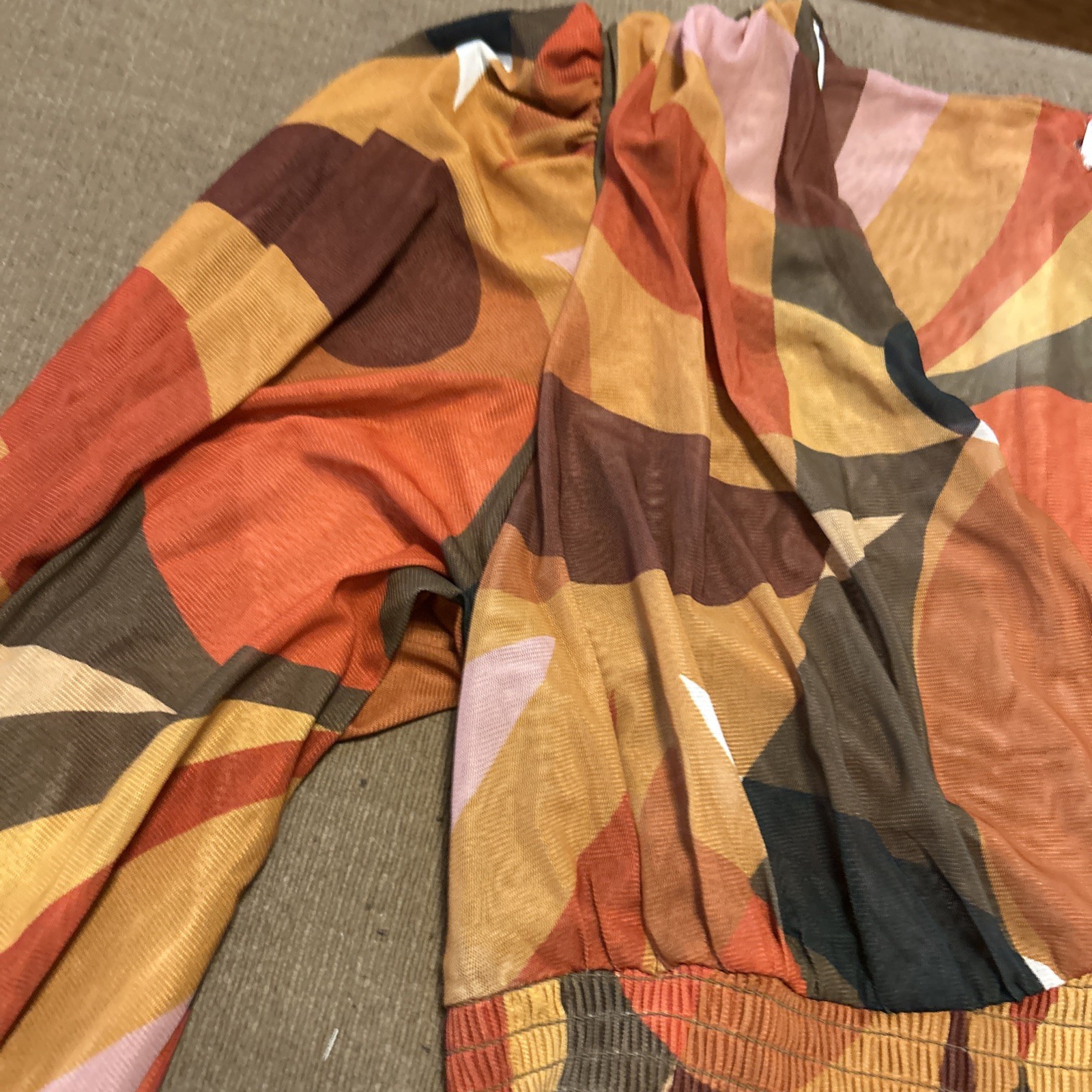 DR2 Fall colored pattern Waist Forming Poly Blous… - image 6