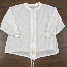 Vintage Coco Bay Miami Swim Cover Up Women  s Sz MED Full Zip Mesh Shirt Jacket