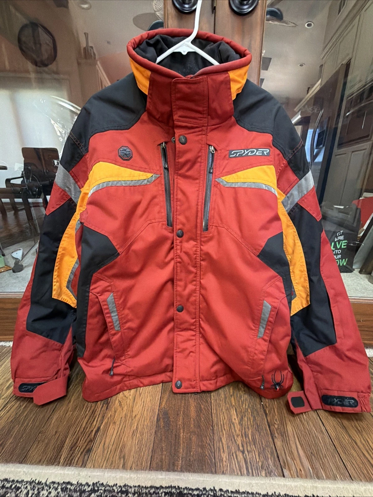 Spyder Jacket Mens Large Hooded Entrant Snow Boarding Ski Coat Dermizax 20,000mm