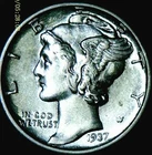 1937 Mercury Dime. BU. FB.