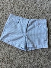 Vineyard Vines Blue White Striped Seersucker Shorts Girls Size 12