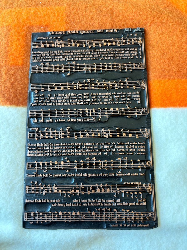 HYMNAL PRINTERS PLATE. 