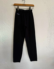 Patagonia Synchilla Women's Black Fleece Pants Elastic Waist Size S Made in USA