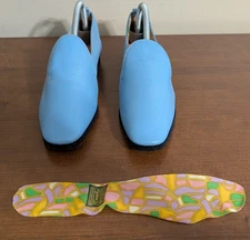 Vintage Daniel Green Comfy Slipper Shoes Blue Leather Loafer Style Size 8 292717