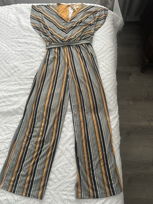 Soho Apparel Women Mustad Stripe Jumpsuit Size S Never Worn