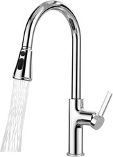 Sleek High Arc Kitchen Faucet with Pull Down Sprayer - 3 Functions, Chrome Finis