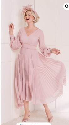 Atemberaubendes John Charles 66412 wunderschönes rosa Chiffon Kleid Gr. 16 neu