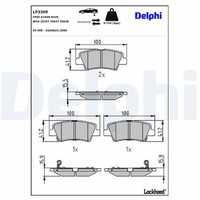 Delphi Bremsbelagsatz, Scheibenbremse LP3309 FüR Hyundai KIA Ssangyong