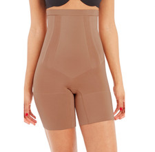 Spanx OnCore High-Waisted Mid-Thigh Sculpt Shorts Brown Size M 12448
