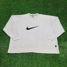 Vintage NIKE Baggy Sweatshirt XL/2XL 28x26 Boxy USA Made Cotton Poly Fleece Y2K