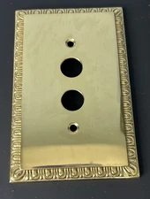Polished Brass Hardware Wall Push Button Switch Plate Cover Cast Brass Ornate