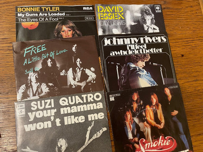 70er Glam/Rock und Hard Pop Vinyl Single 6er Paket ungespielt NM