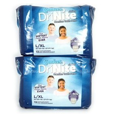 Comfees DriNite Juniors Premium Youth Pants, L/XL, 60-125 Lbs, Overnight, 2 Bags