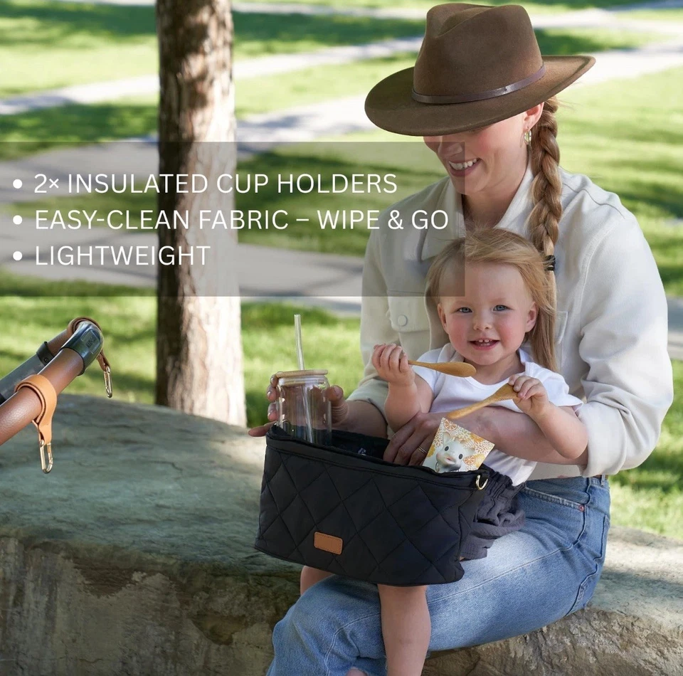 Hermoso organizador de carrito de cochecito con 2 portavasos - sin correas incluidas Foto 4 de 4