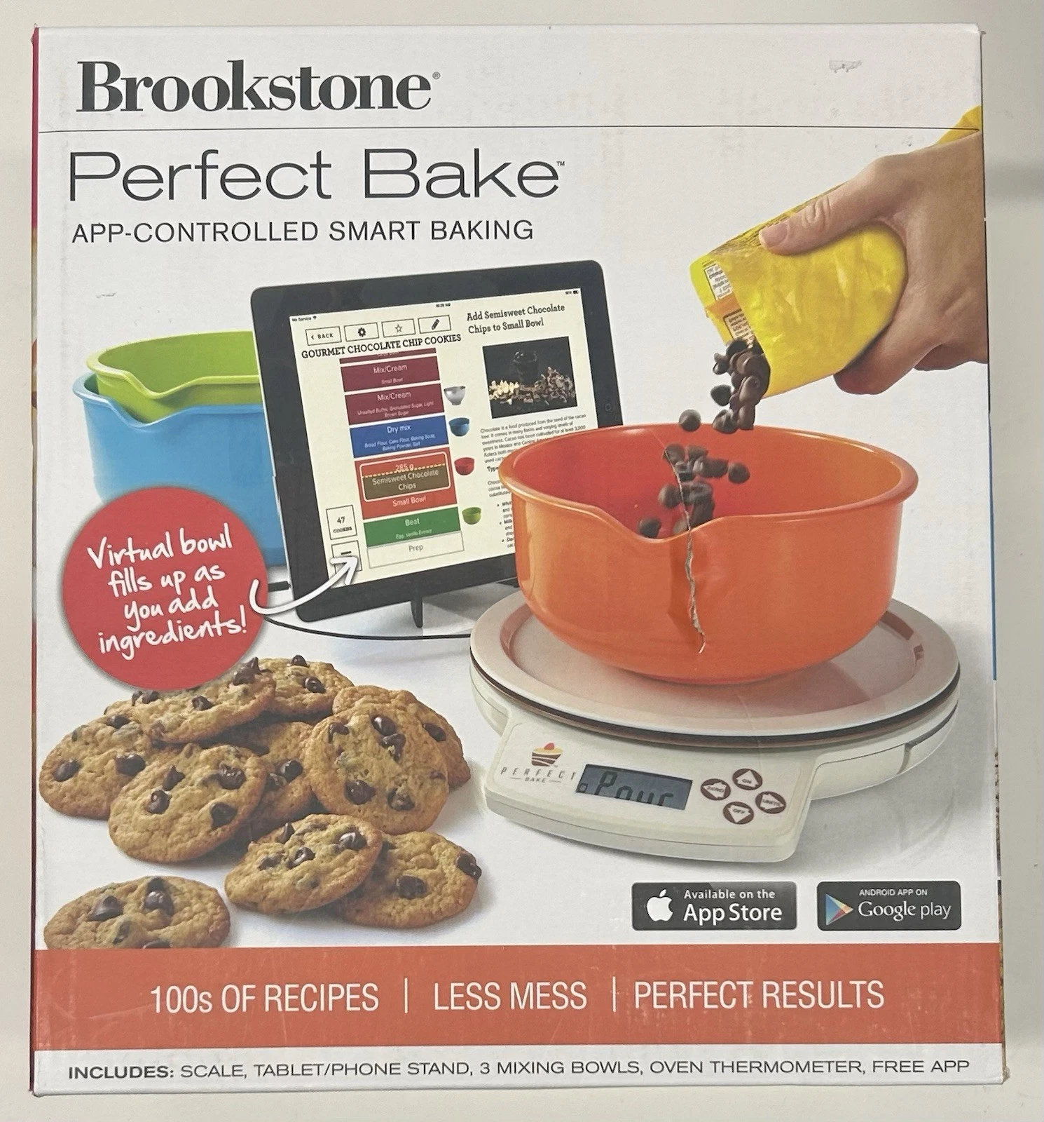Brookstone Perfect Bake App Controlled Smart Baking System Scale, bowls ,timer