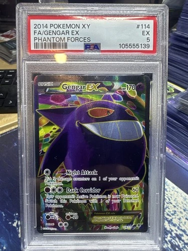 2014 POKEMON XY PHANTOM FORCES #114 FULL ART/GENGAR EX PSA 5