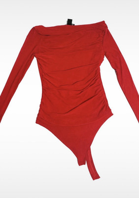 Amisu Damen Body rot S Einteiler langarm Normalgröße 1er Pack