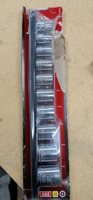 #ad #ad Husky 3 8 in. Drive Standard SAE Socket Set 10 Piece H3DSAE10PCSR $18.00