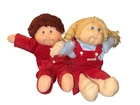 Vintage 1982 Cabbage Patch Doll Lot Of 2 Boy Girl Brown Blue Eyes