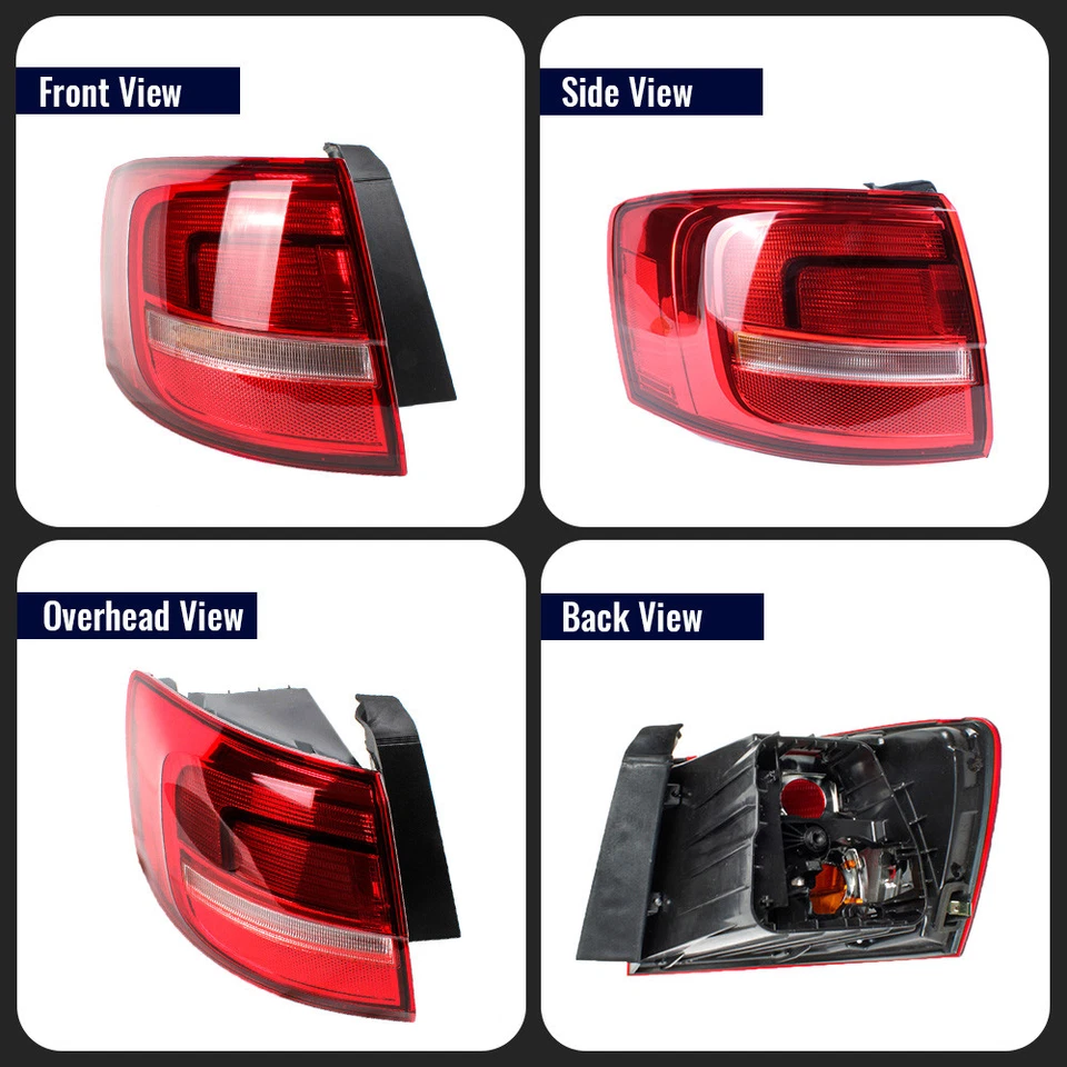 For Volkswagen 2015-2018 Jetta Tail Light Left Outer Rear Lamp Assembly Halogen Foto 4 de 4