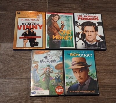 DVD's Lot Of Five Different Movies~MR Popper's P~One For The M~My Cousin V~ Alic