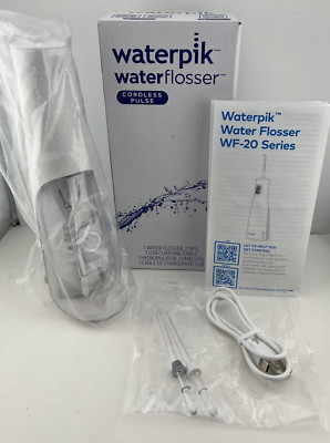 Waterpik WHITE Cordless Pulse Rechargeable Portable Water Flosser WF-20CD010