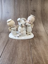 Precious Moments 1985  Halo, And Merry Christmas   12351 Angels Making a Snowman