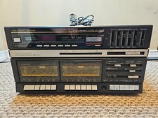 Fisher MC-723 BK AM/FM Stereo Turntable Dual Cassette Receiver Read