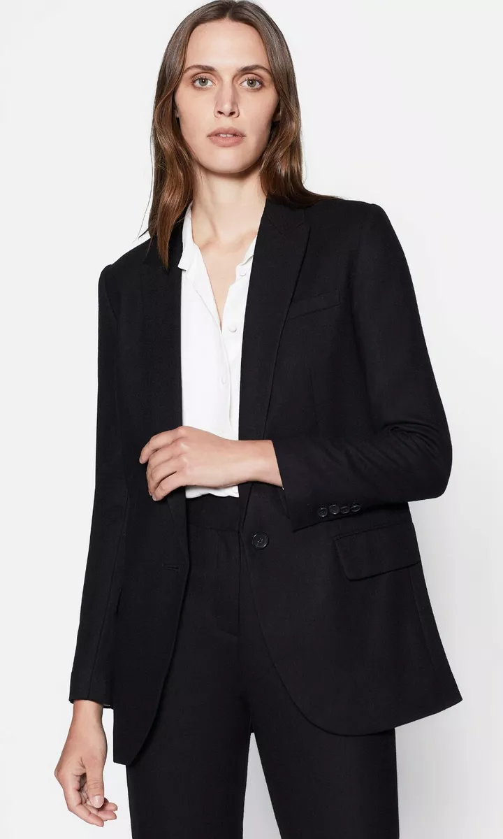 NWT Equipment James Wool Blazer Jacket, True Black Size 2 $425