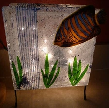 Glass Brick  Aquarium Sealife 3D Real Glass Light Lamp Bar Decor Ocean Lake Fish