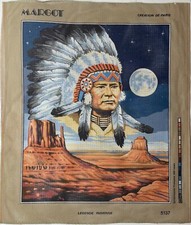 Margot NATIVE AMERICAN INDIAN LEGEND Needlepoint Canvas 18.5" x 22.5" 5137