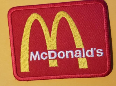 The Golden Arches McDonalds Embroidered Patch approx 2.5 x 3.25''