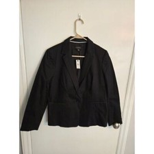 Talbots Black Professional Single Button Blazer Suit Jacket Size 10 NWT 169