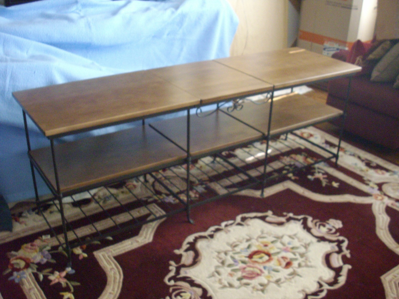 Longaberger Wrought Iron TV Stand + 8 Baskets, Lids, Protectors in Rich Brown eBay