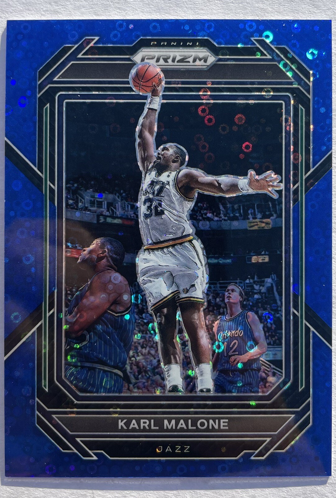 Karl Malone 2021 Panini Prizm Blue Fast Break #284 Serial Numbered 4/150
