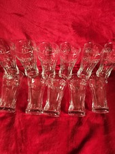 Coca Cola Gl&auml;ser 11-tlg. 0,3 l  klar Relief Kontur 14 cm H&ouml;he (sehr gut)