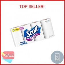 Scott 1000 Sheets Per Roll, 8 Toilet Paper Rolls, Bath Tissue