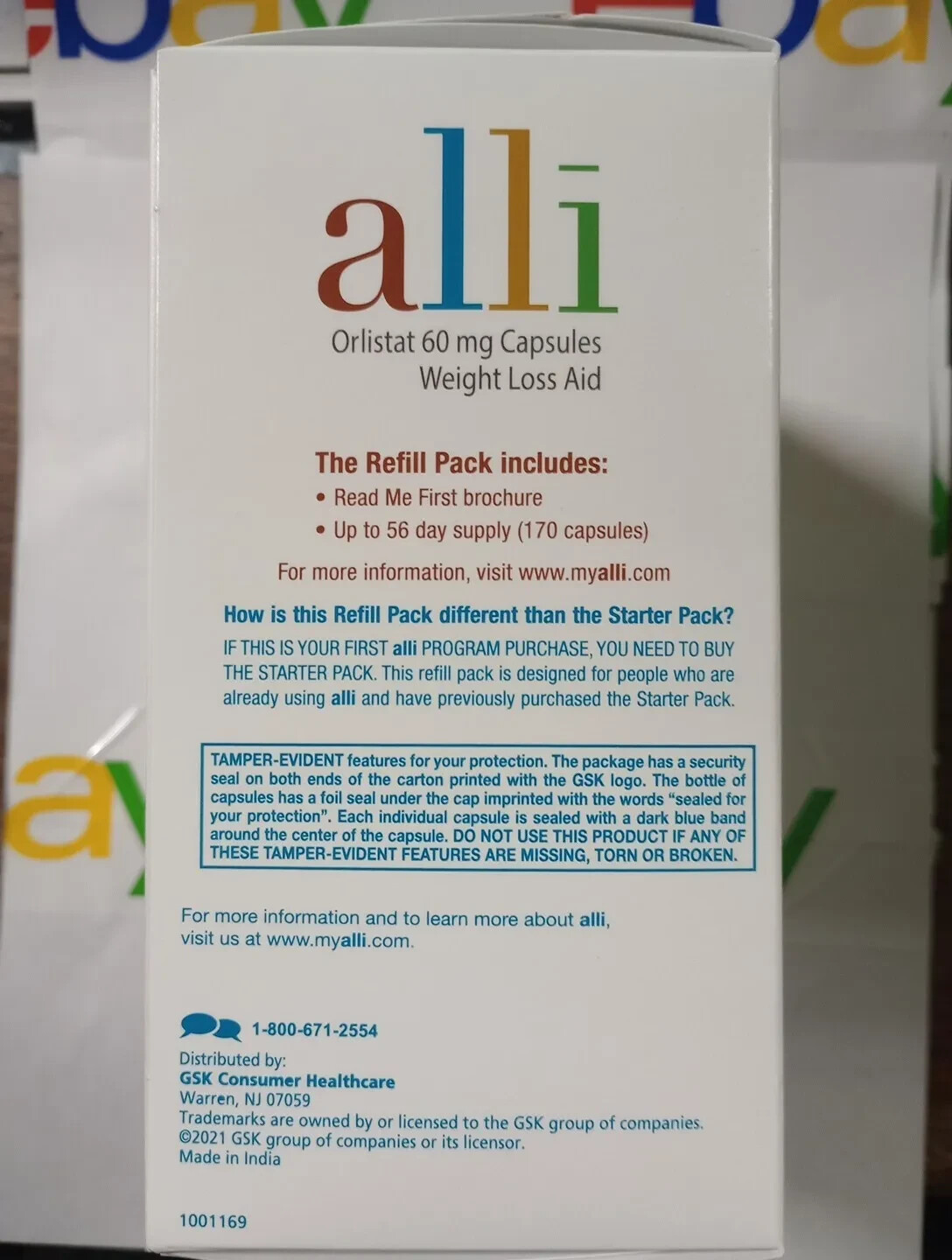 Alli Diet Weight Loss Supplement Pills, Orlistat 60Mg Capsules, 170