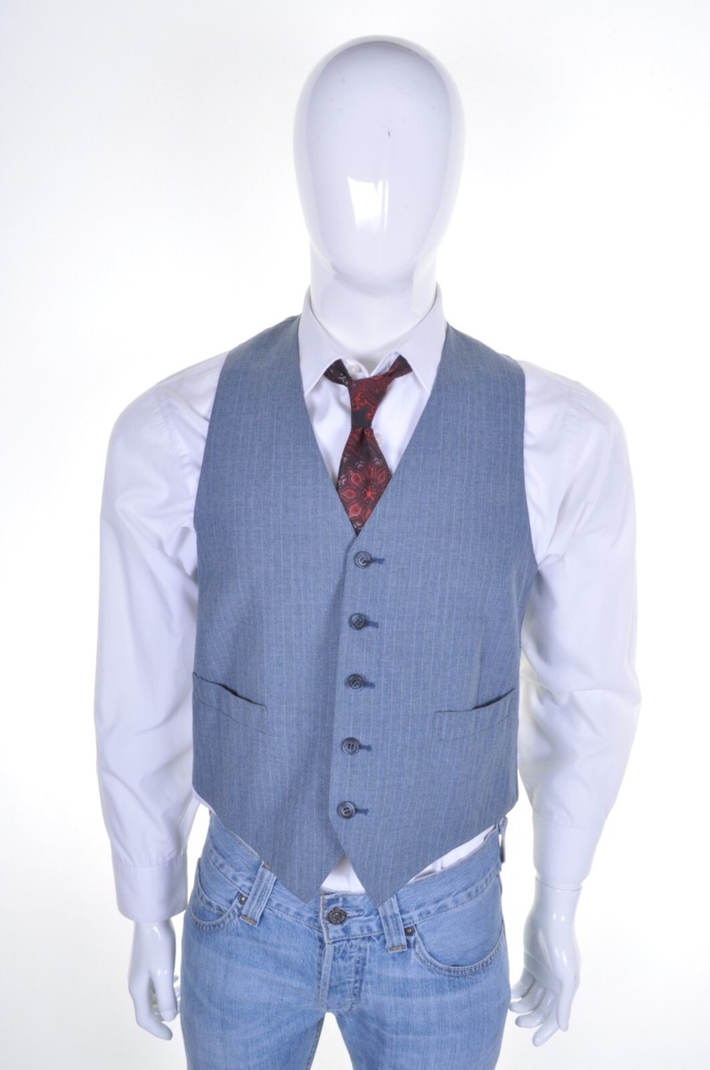 Vest Vestito Blu Gilet Grigio Abito Grigio Slim Fit Con Gilet Roy