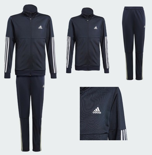 ADIDAS 3 STRIPE TRACKSUIT BOYS REGULAR TOP SLIM FIT BOTTOMS GM8913 SZ 9-16  YEARS | eBay