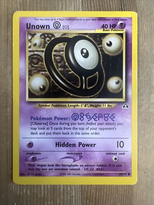 Unown [O] - 69/75 - Common - Unlimited Edition MP, English Pokemon