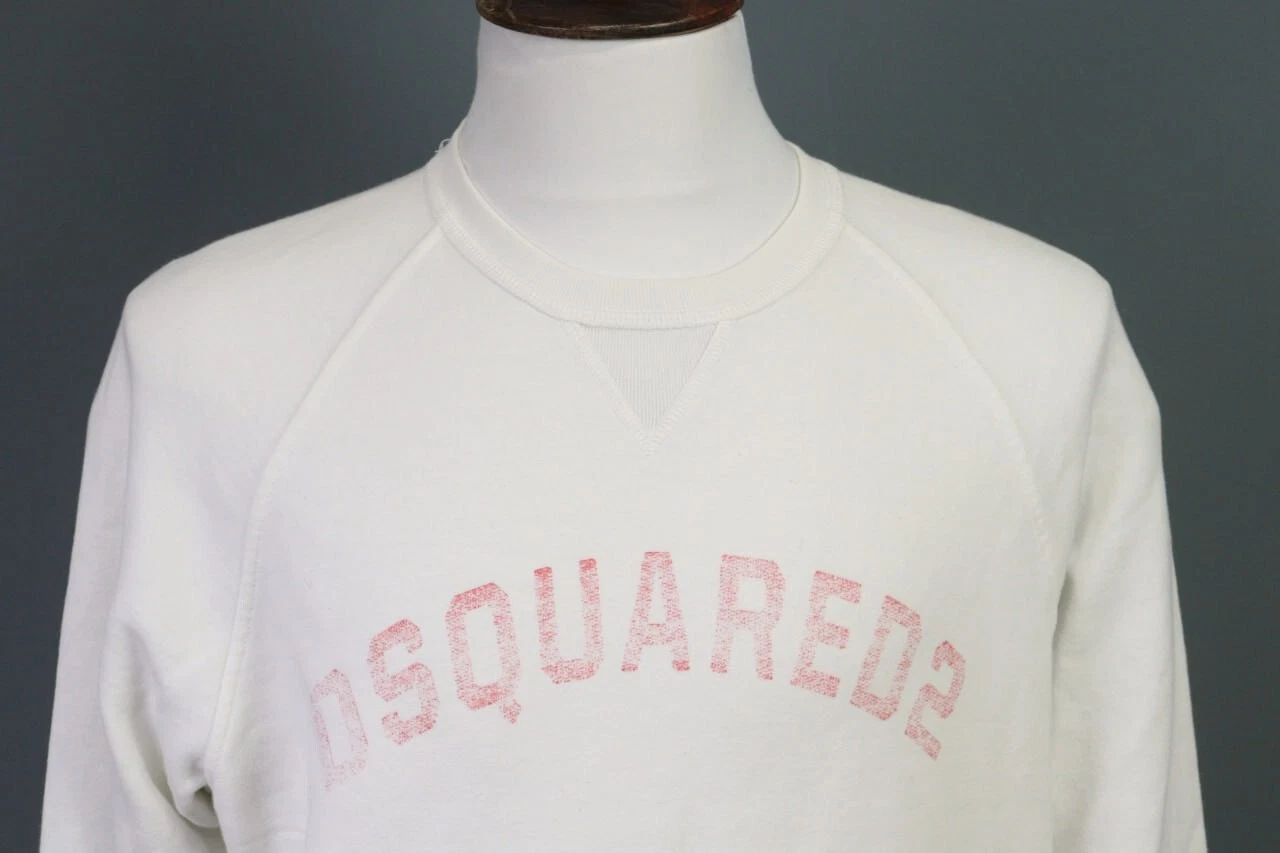 DSQUARED2 Felpa DSQUARED 2 COOL FIT bianca grande logo taglia L